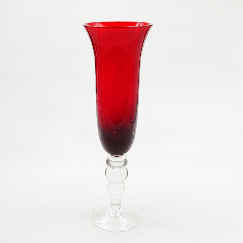 Six Ruby Glasses in Murano Glass. 9.05 am in. - 23 h cm.