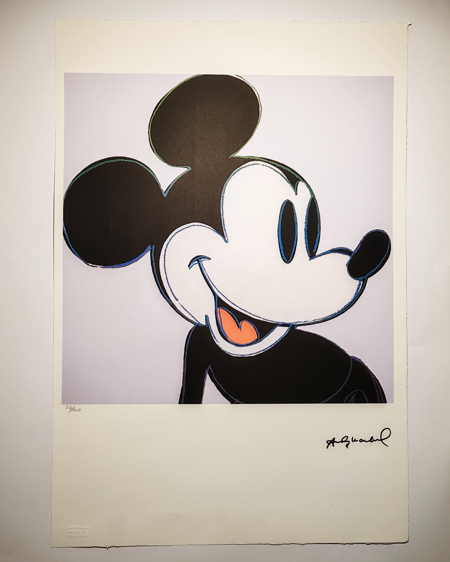Grey edition Andy Warhol "Mickey Mouse" Limited Series Lithograph by Leo Castelli New York.