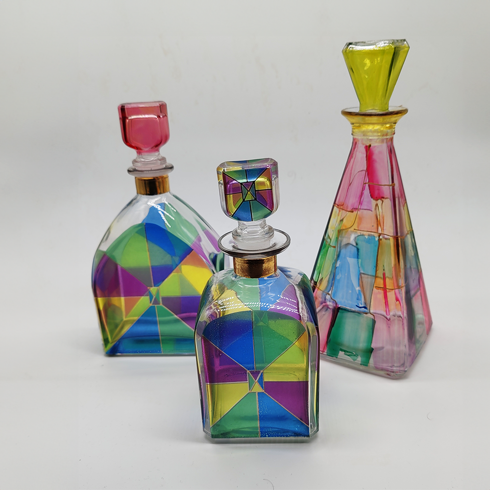 Vintage Set of three Liquor / Decorative Bottles - 1970s