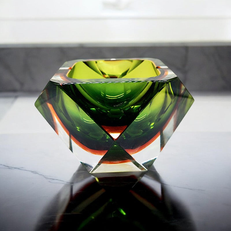 1960s Stunning Huge Ashtray or Catch-all in Murano Glass by Flavio Poli for Seguso. 20 cm - 7.87 inches. Made in Italy,