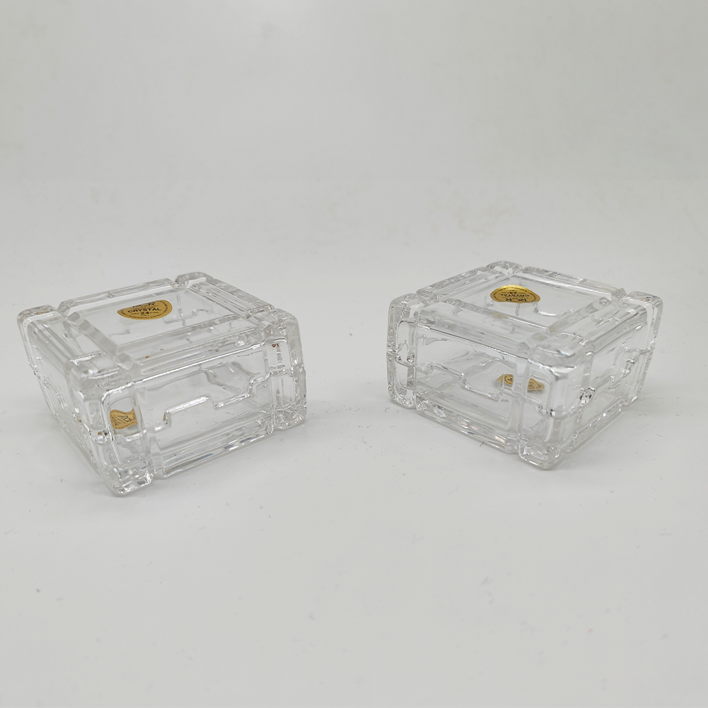 Vintage Set of Crystal jewelery Boxes by RCR - Set of Three - Italy 1970s.