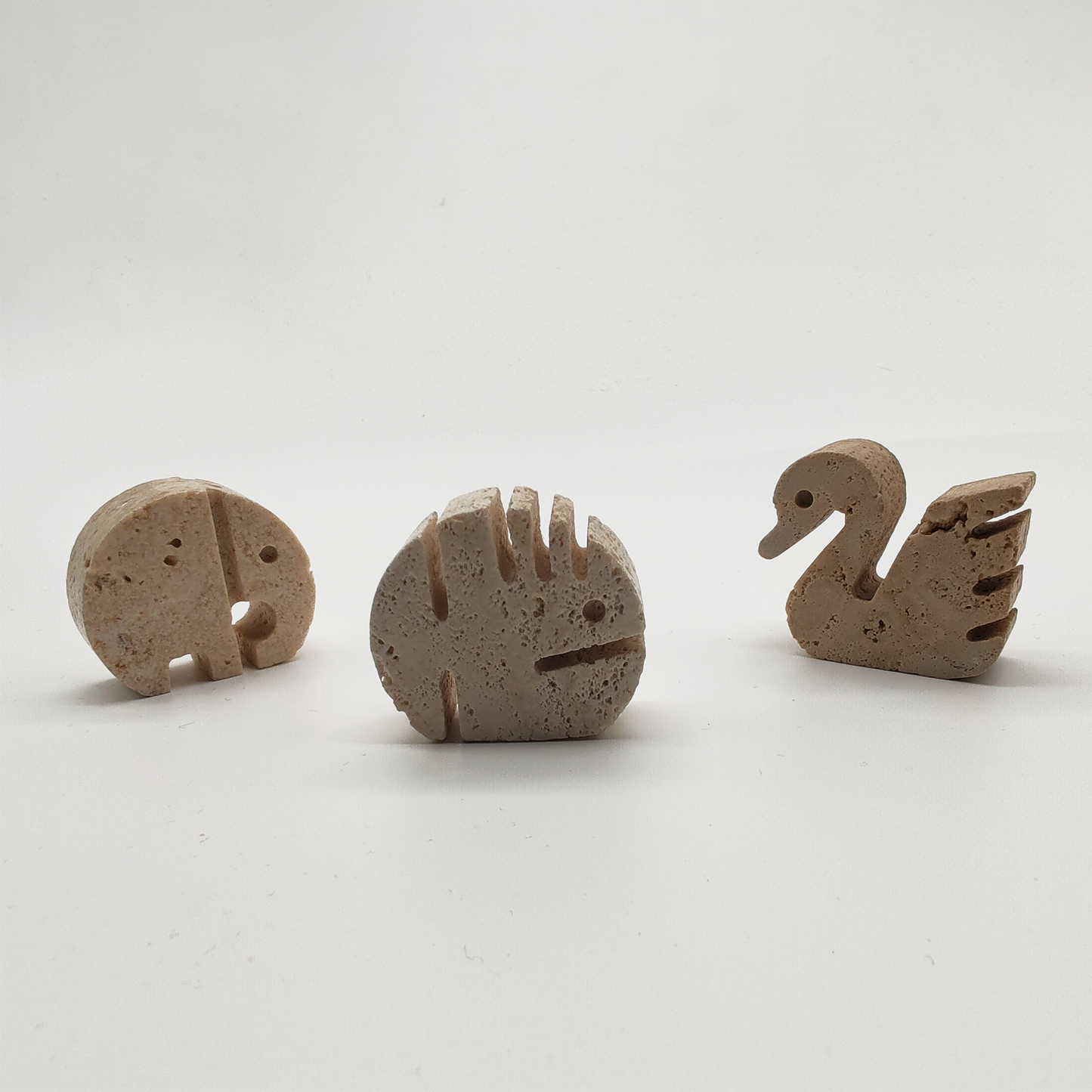 Travertine Sculptures by Enzo Mari for F.lli Mannelli - set of 3 - Small size - 1970s
