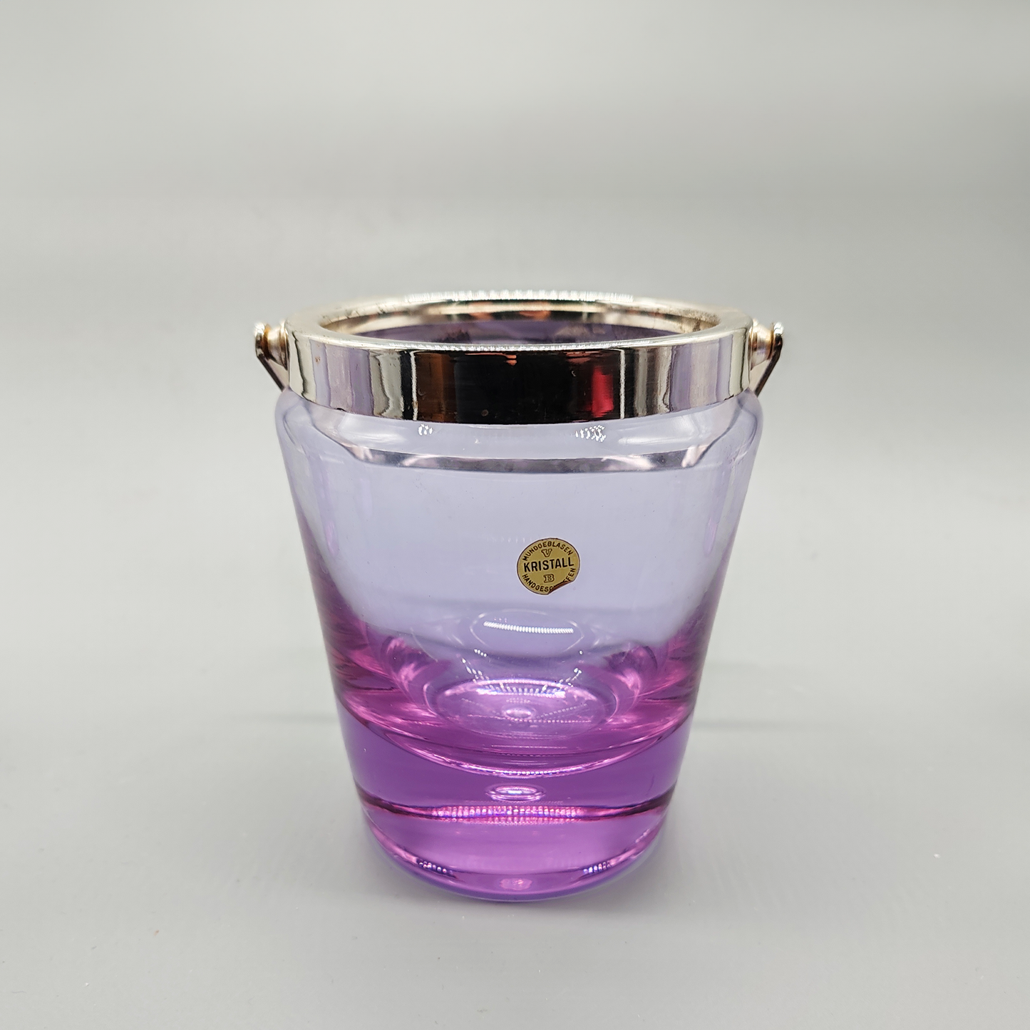 Crystal set with Ice Bucket and 4 Glasses by VB Kristall - 1970s