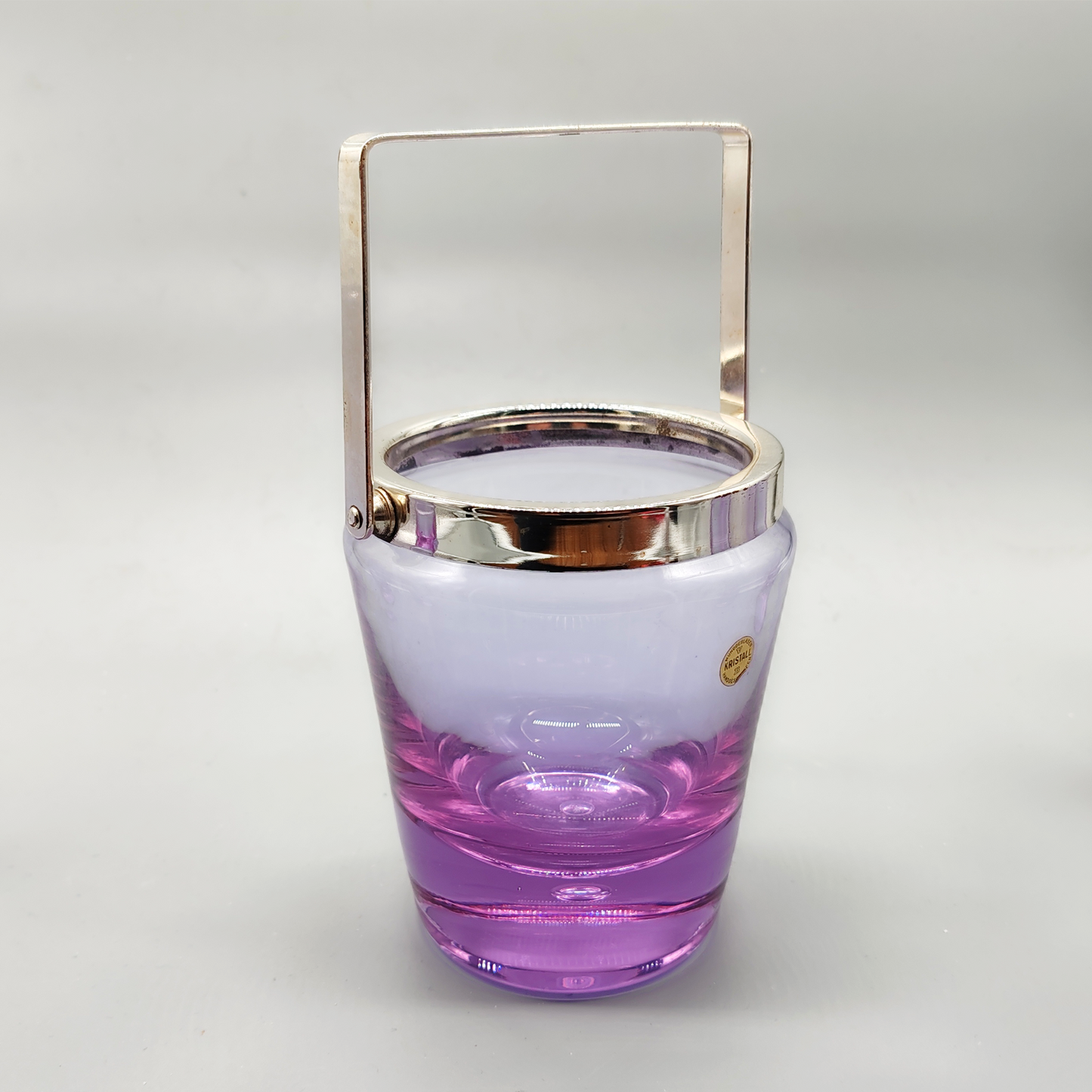Crystal set with Ice Bucket and 4 Glasses by VB Kristall - 1970s