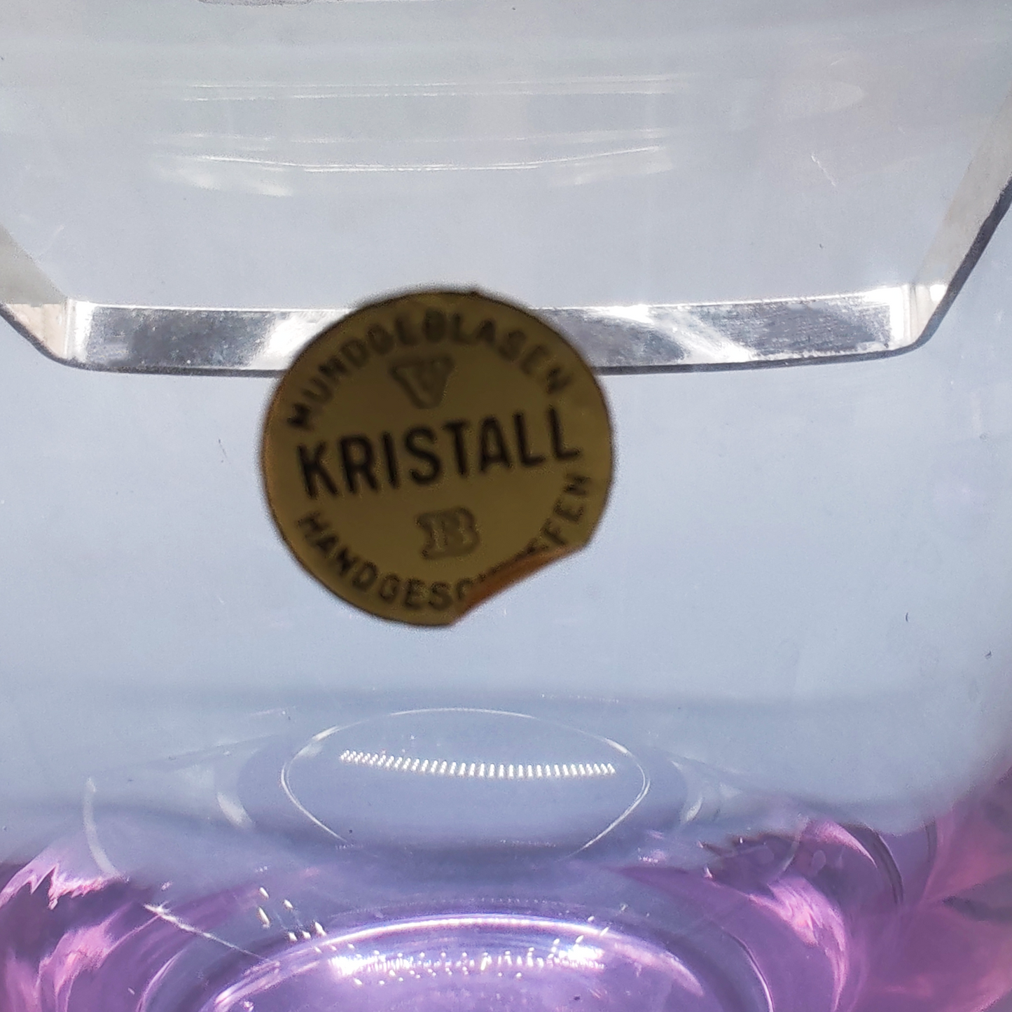 Crystal set with Ice Bucket and 4 Glasses by VB Kristall - 1970s