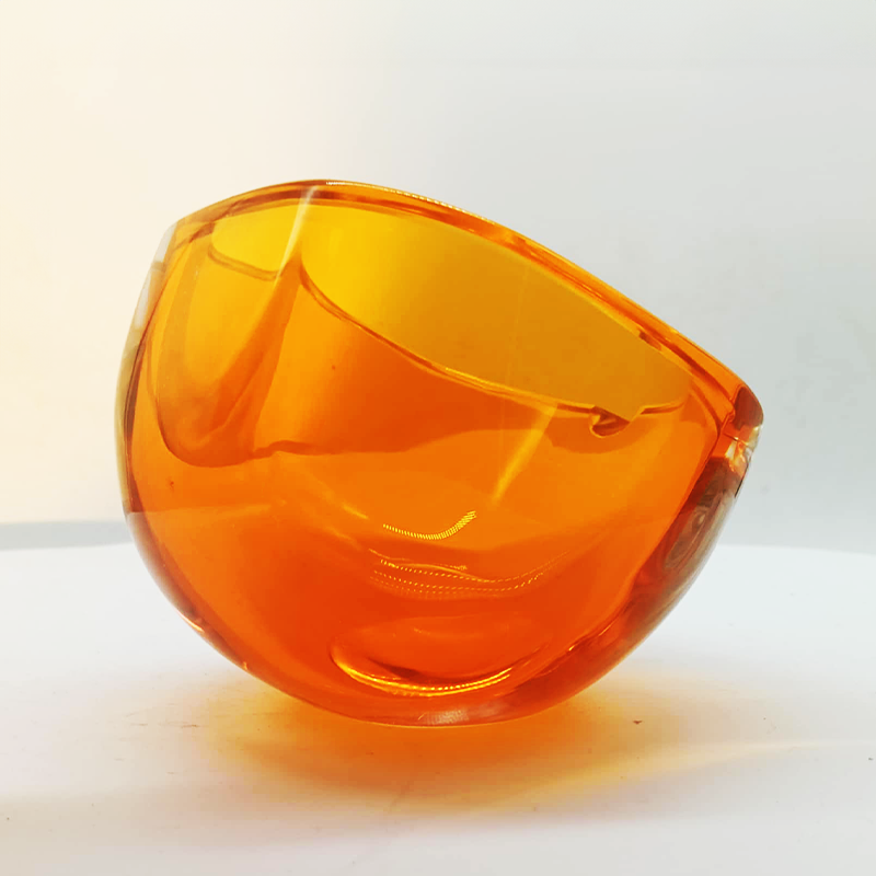 1960s Rare Square with Round Corners Ashtray or Catch-all in Murano Glass with inclined support
