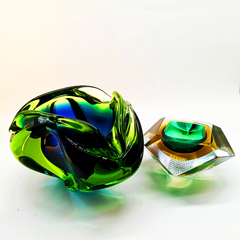 1960s Stunning Big Ashtray or Catch-all in Murano Glass by Flavio Poli. Made in Italy