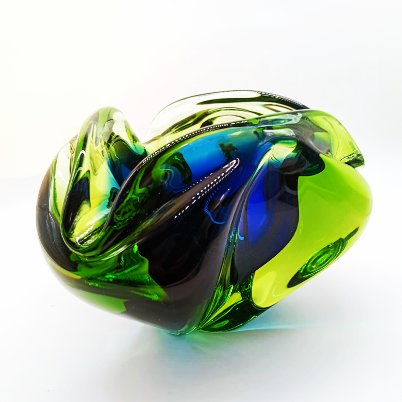1960s Stunning Big Ashtray or Catch-all in Murano Glass by Flavio Poli. Made in Italy