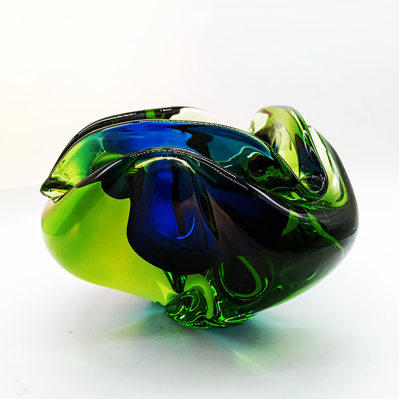 1960s Stunning Big Ashtray or Catch-all in Murano Glass by Flavio Poli. Made in Italy
