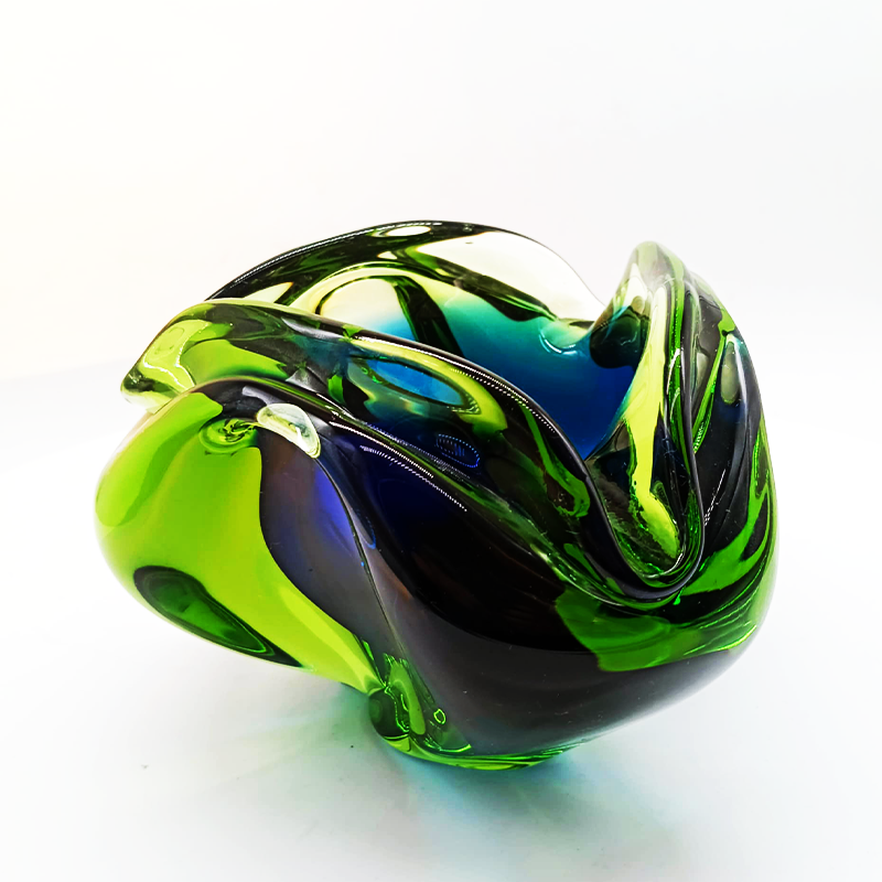 1960s Stunning Big Ashtray or Catch-all in Murano Glass by Flavio Poli. Made in Italy