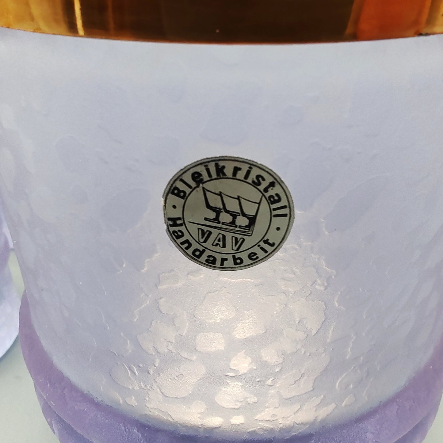 Vintage crystal set with ice bucket and 4 glasses by VAV Cristallerie - 1970s