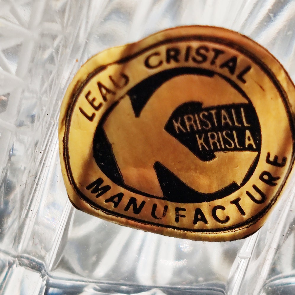 1960s Set with 2 Cocktail Shaker and Ice Bucket in Lead Crystal by Kristall Krisla. Made in Italy.