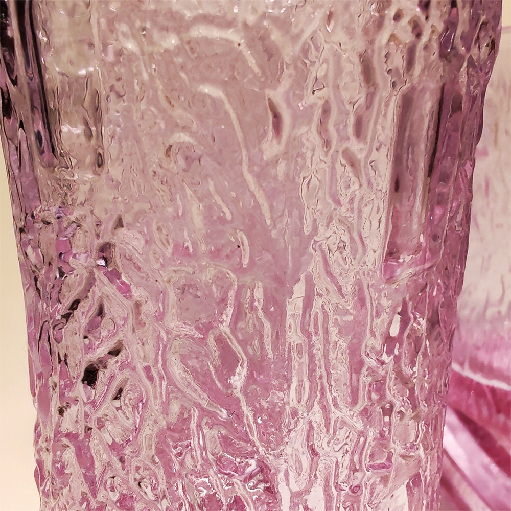 1960s Stunning Set with Ice Bucket and 6 Glasses in Murano Glass - Alexandrite. Made in Italy.