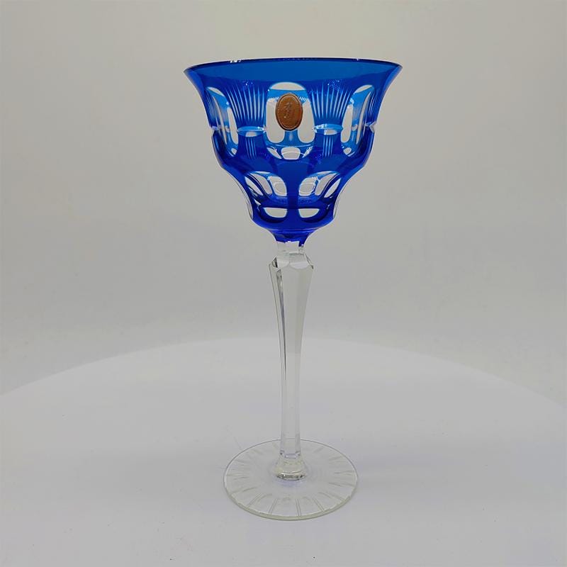 1950s Set of 4 Big Crystal Glasses by Nachtman. Diam 10 - 20 h cm. / Diam 3.93 - 7.87 h inches.