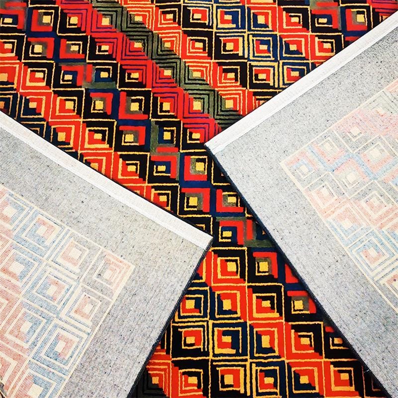 1980S Geometric Rug "Diagonal" by Missoni for T&J Vestor in Pure Wool.