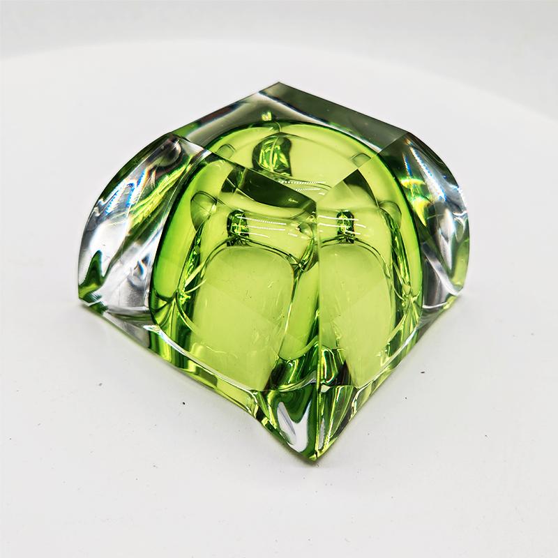 1960S Square Ashtray or Catch-all in Murano Glass. Made in Italy.