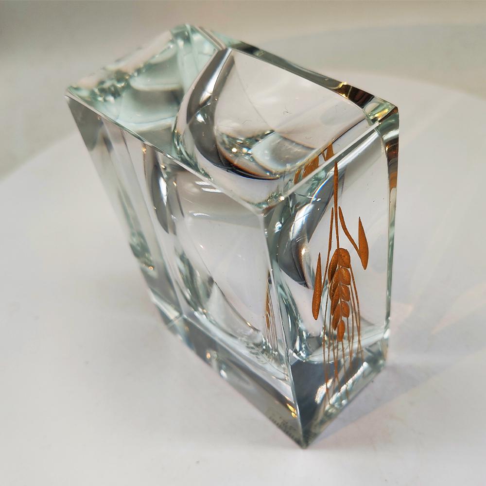 1960s Rectangular Ashtray or Catch-all in Murano Glass by Pagnin & Bon with Handcrafting 24k Gold finishing. Made in Italy.