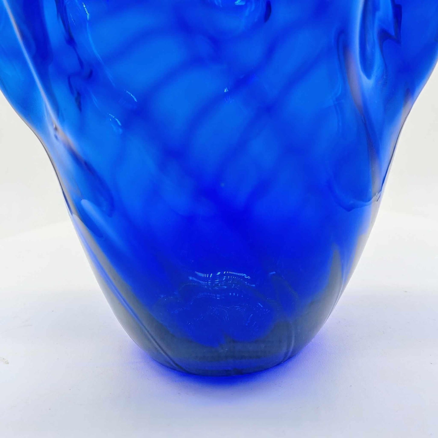 1960s Vintage Blue Jacketed Fazzoletto Vase in Murano Glass by Ca'dei Vetrai - Made in Italt
