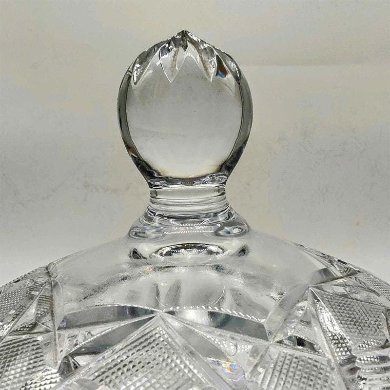 1960s Jewelry Holder - Candy holder in Crystal. Made in Italy.