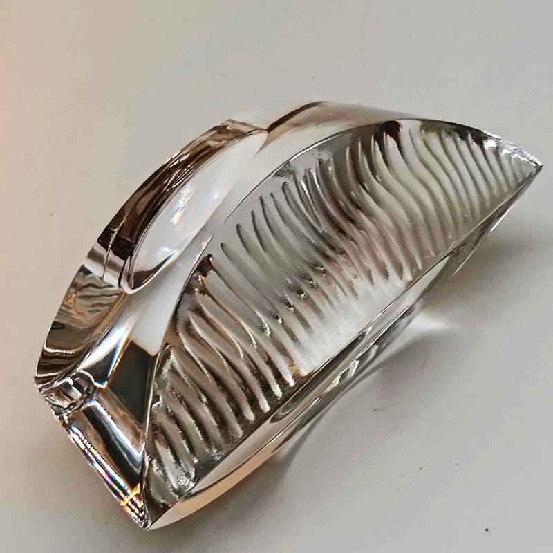 Vintage Baccarat Crystal table Clock with original box. Made in France