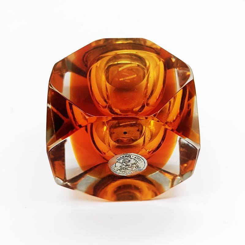 1960s Rare colors Table Lighter in Murano Glass by Flavio Poli for Seguso. Made in Italy.