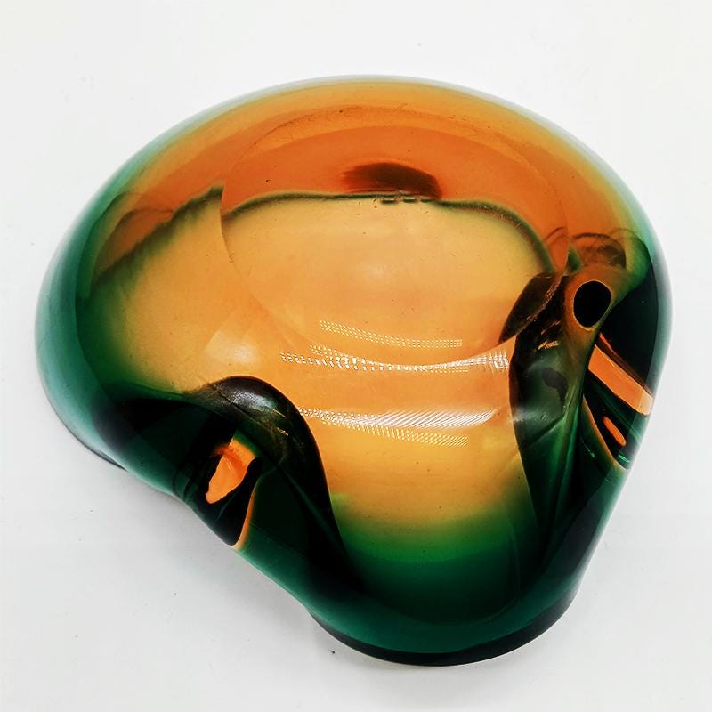 1960s Big Ashtray or Catch-all in Murano Glass by Flavio Poli for Seguso. Made in Italy.
