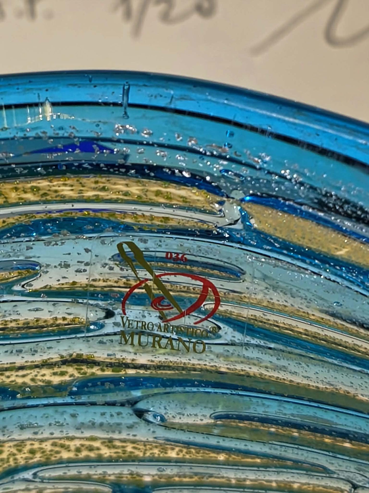 Mid-Century Stunning Vase in hand-worked Murano glass by Sergio Costantini with the rare Original certificate. Made in Murano, Italy.