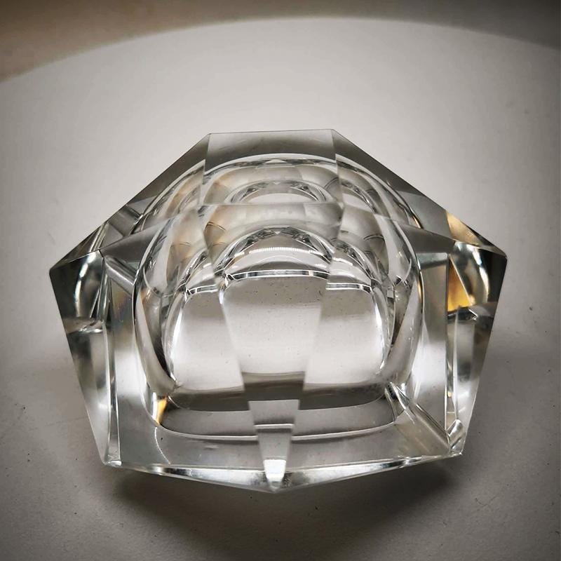 1960S Transparent Ashtray or Catch-all in Murano Glass by Flavio Poli for Seguso.