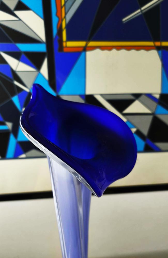 1960s 40cm. handcrafted Single Flower Vase in Murano Glass. Made in Italy.