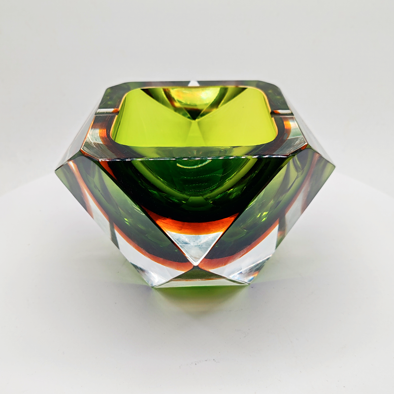 1960s Stunning Huge Ashtray or Catch-all in Murano Glass by Flavio Poli for Seguso. 20 cm - 7.87 inches. Made in Italy,