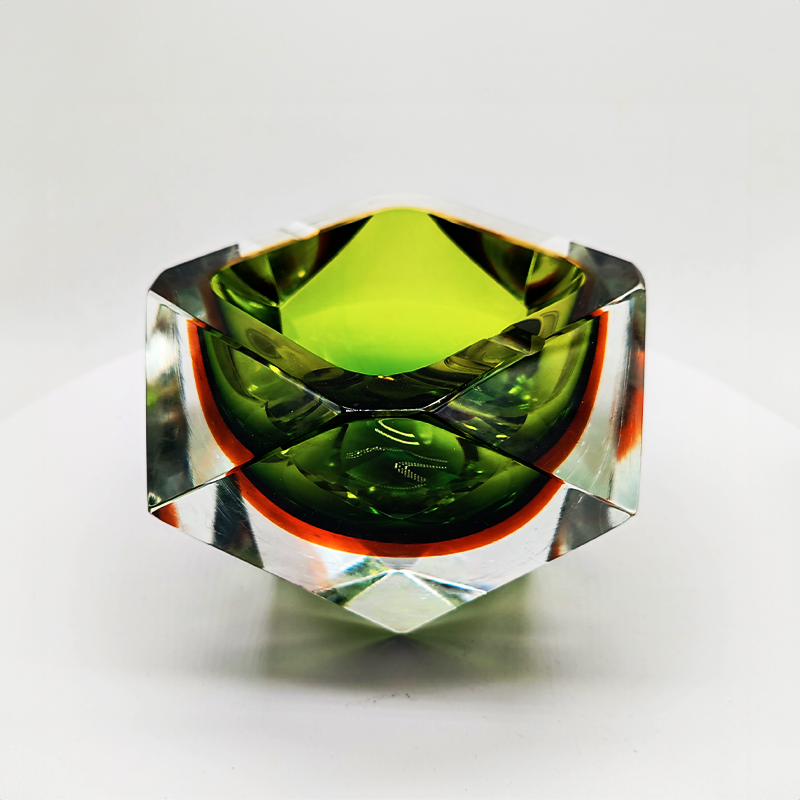 1960s Stunning Huge Ashtray or Catch-all in Murano Glass by Flavio Poli for Seguso. 20 cm - 7.87 inches. Made in Italy,