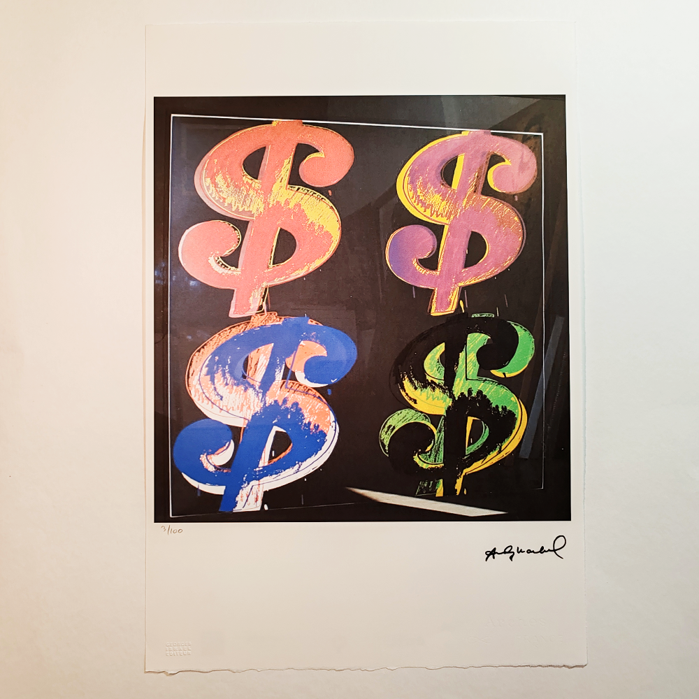 1980s Andy Warhol "The Dollars" Limited Series Lithograph by Leo Castelli New York.