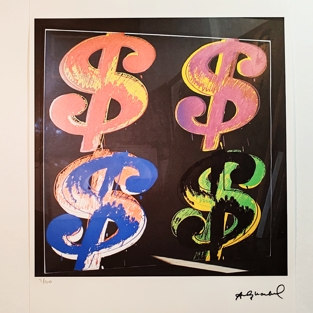 1980s Andy Warhol "The Dollars" Limited Series Lithograph by Leo Castelli New York.