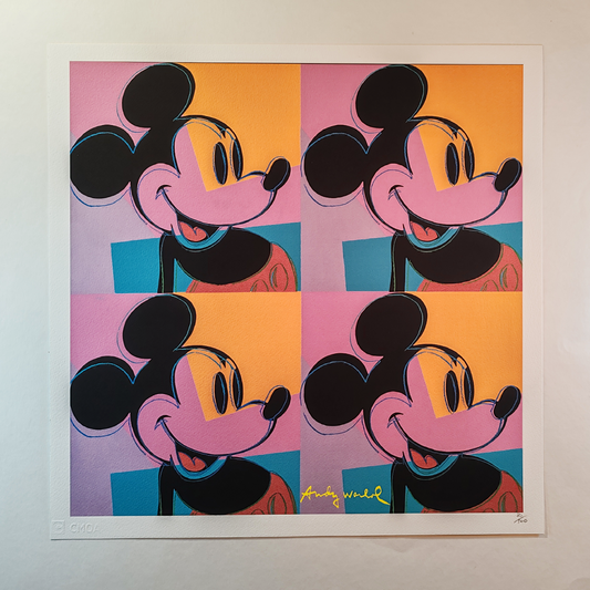 1980s Beautiful Andy Warhol "Mickey Mouse" Limited Numbered Edition Lithograph by CMOA.