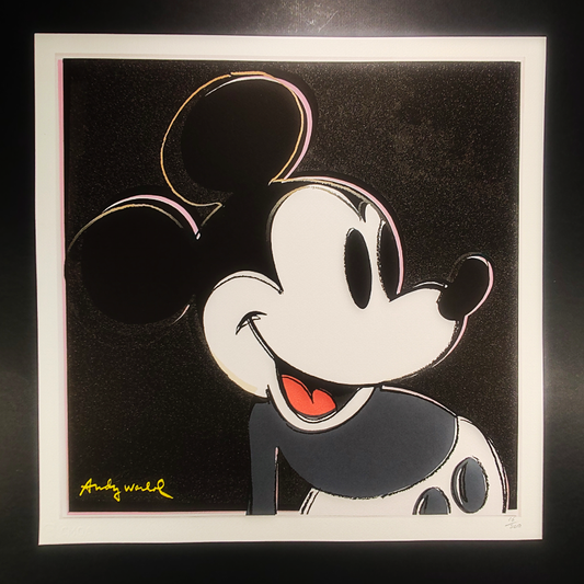 1980s Andy Warhol "Mickey Mouse" Black Limited Edition Lithograph by CMOA.