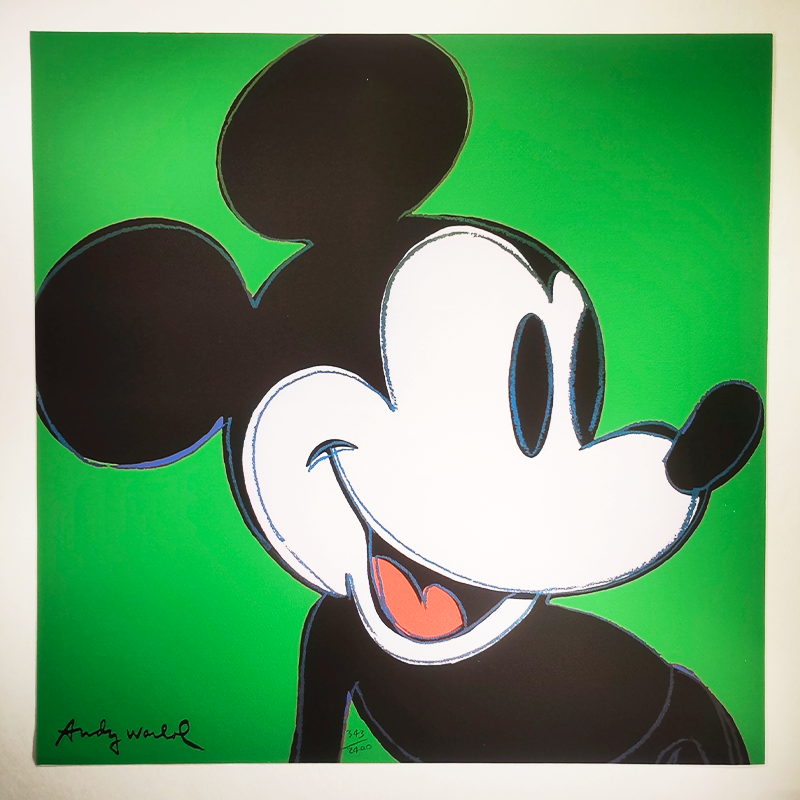 1980s Andy Warhol "Mickey Mouse" Green Limited Edition Lithograph by CMOA.