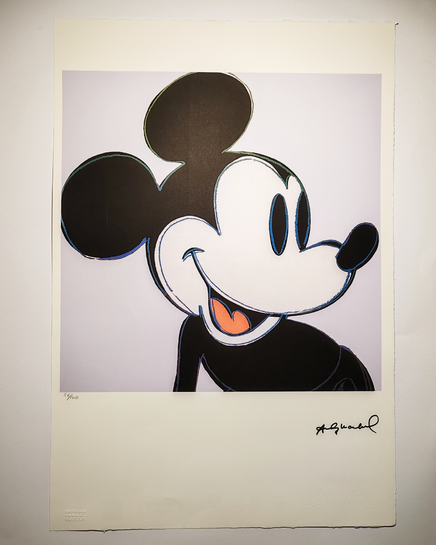 Grey edition Andy Warhol  "Mickey Mouse"  Limited Series Lithograph by Leo Castelli New York.