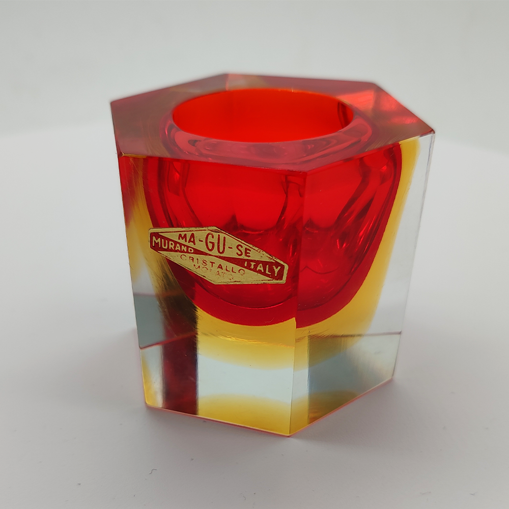 Hexagonal Ashtray or Catch-all in Murano Glass by Flavio Poli for Seguso- 1960s