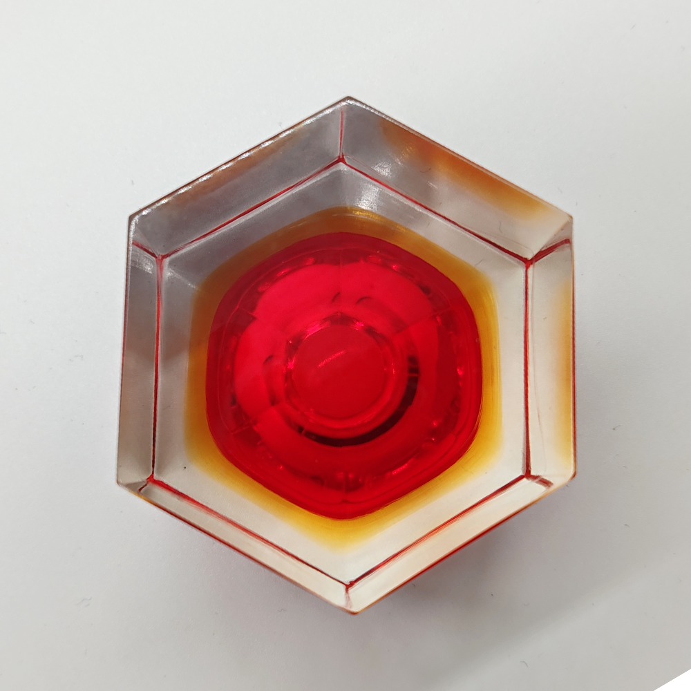 Hexagonal Ashtray or Catch-all in Murano Glass by Flavio Poli for Seguso- 1960s