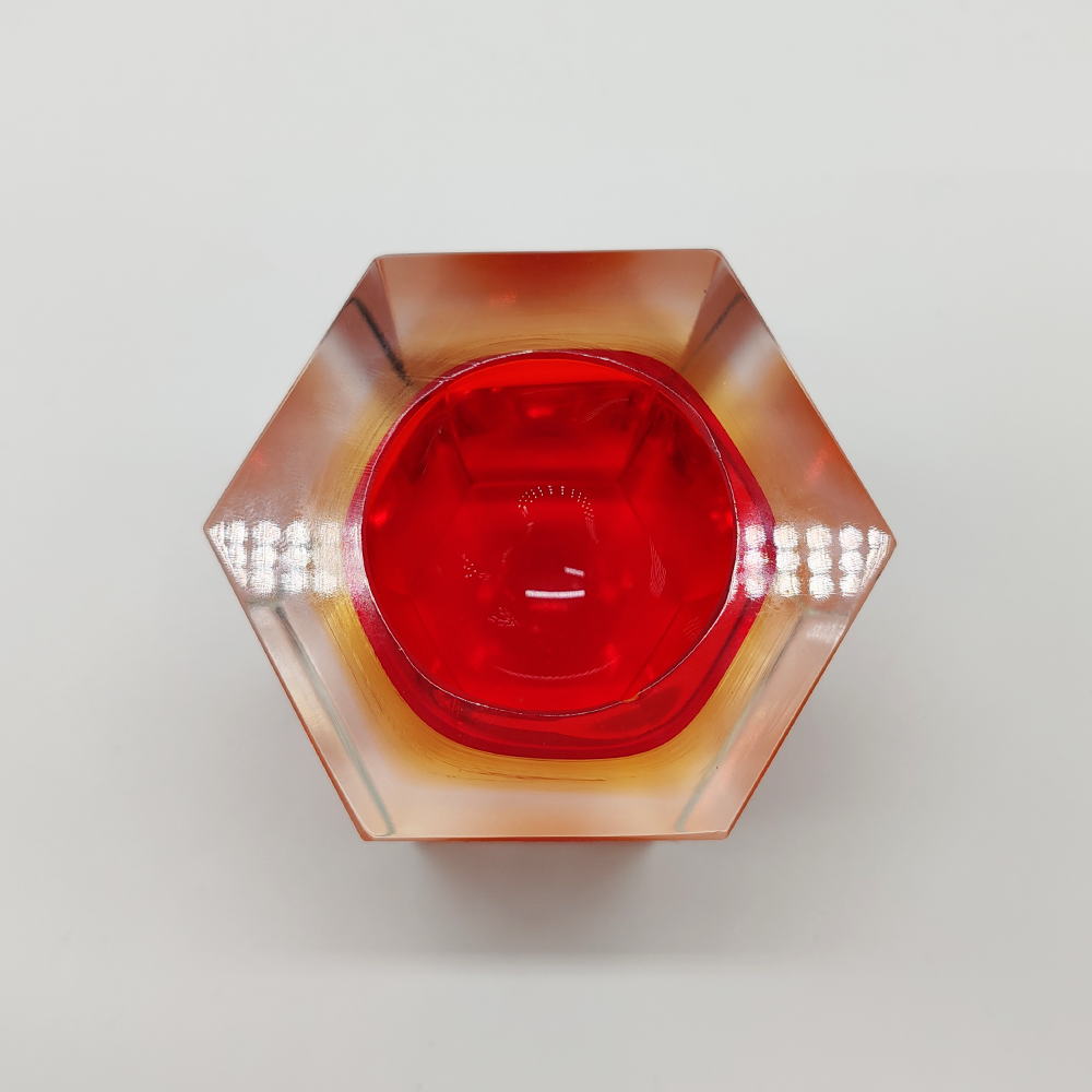 Hexagonal Ashtray or Catch-all in Murano Glass by Flavio Poli for Seguso- 1960s