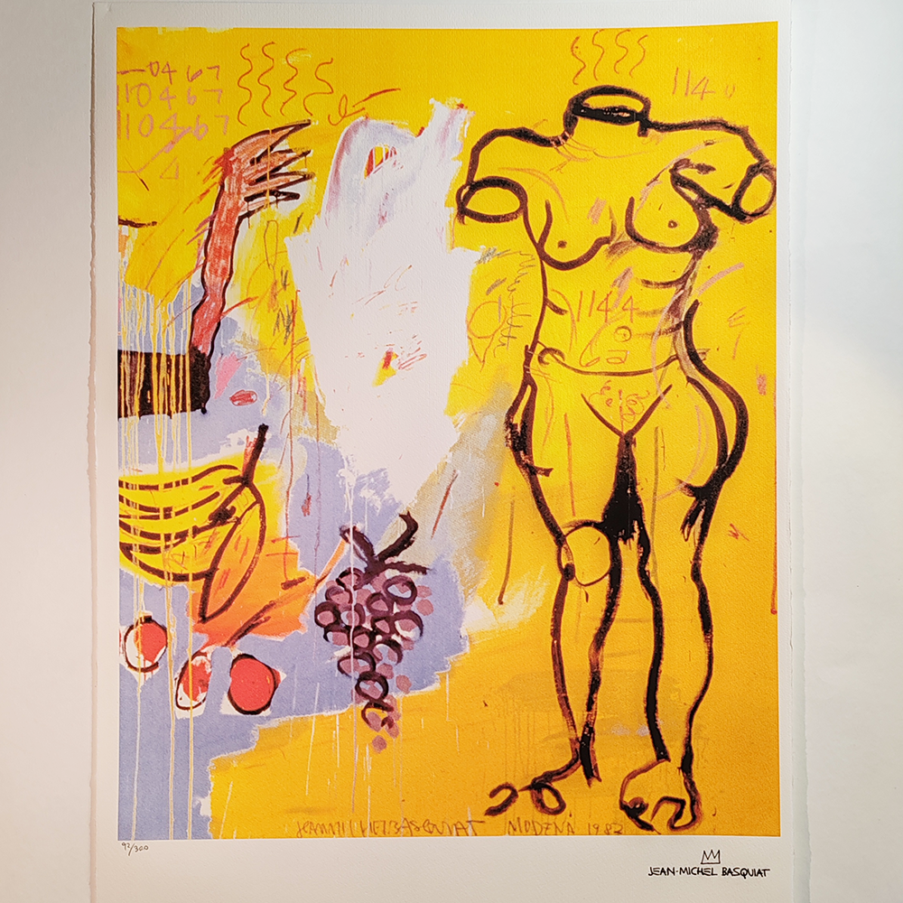 1980s Jean-Michel Basquiat Limites Edition Lithograph.