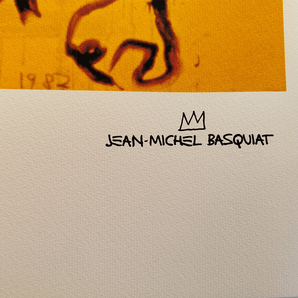 1980s Jean-Michel Basquiat Limites Edition Lithograph.