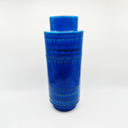 1960s Big Vase by Aldo Londi for Bitossi - Blue Rimini Collection - Made in Italy