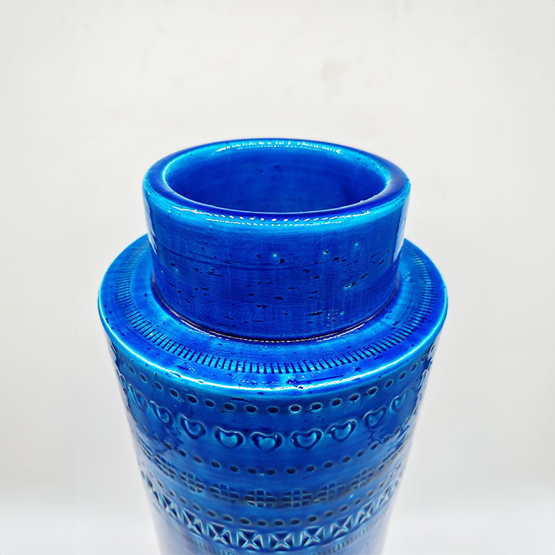 1960s Big Vase by Aldo Londi for Bitossi - Blue Rimini Collection - Made in Italy