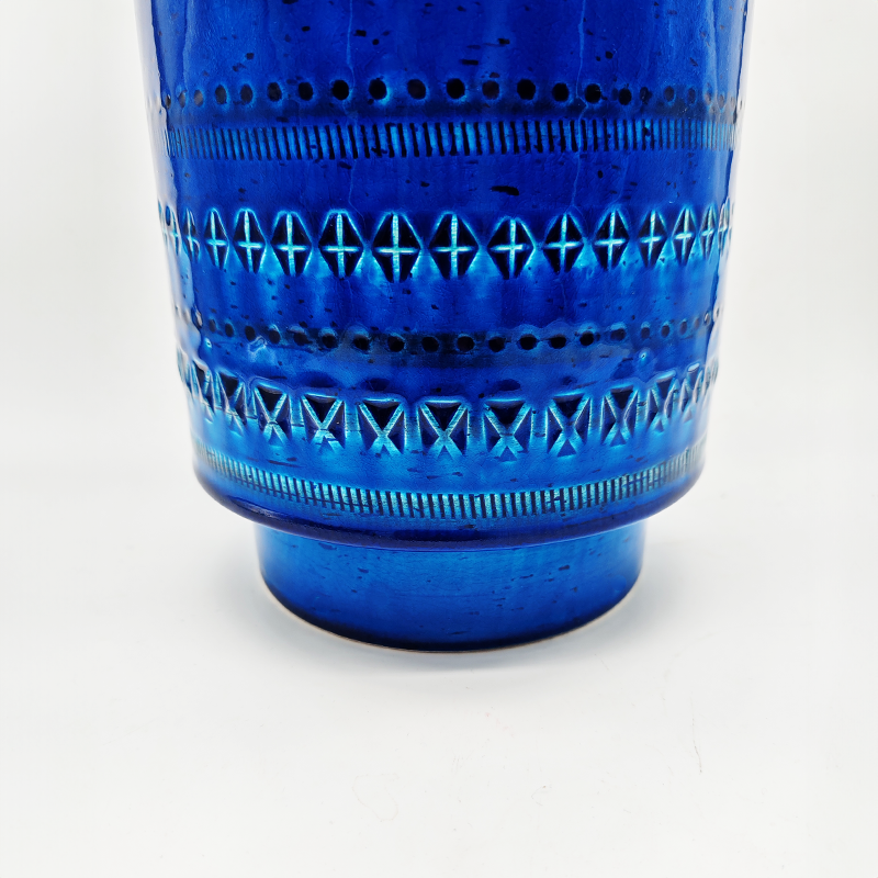 1960s Big Vase by Aldo Londi for Bitossi - Blue Rimini Collection - Made in Italy