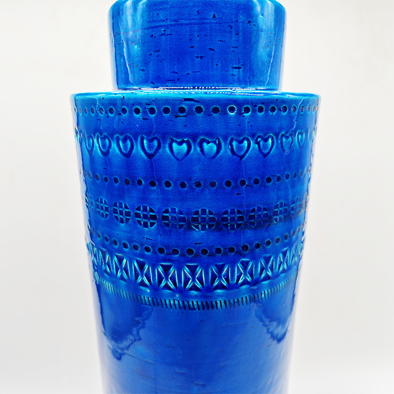 1960s Big Vase by Aldo Londi for Bitossi - Blue Rimini Collection - Made in Italy