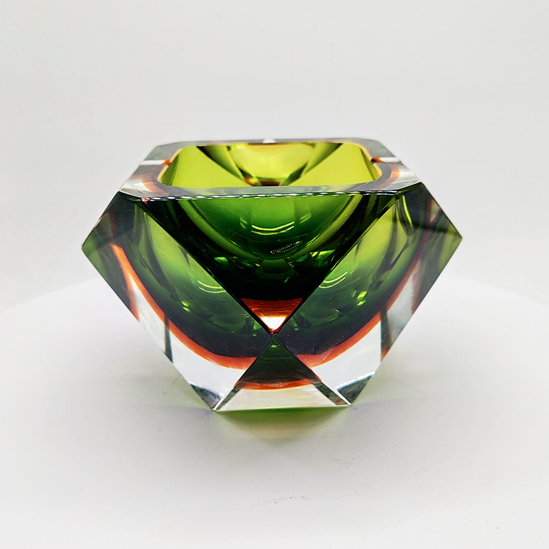 1960s Stunning Huge Ashtray or Catch-all in Murano Glass by Flavio Poli for Seguso. 20 cm - 7.87 inches. Made in Italy,