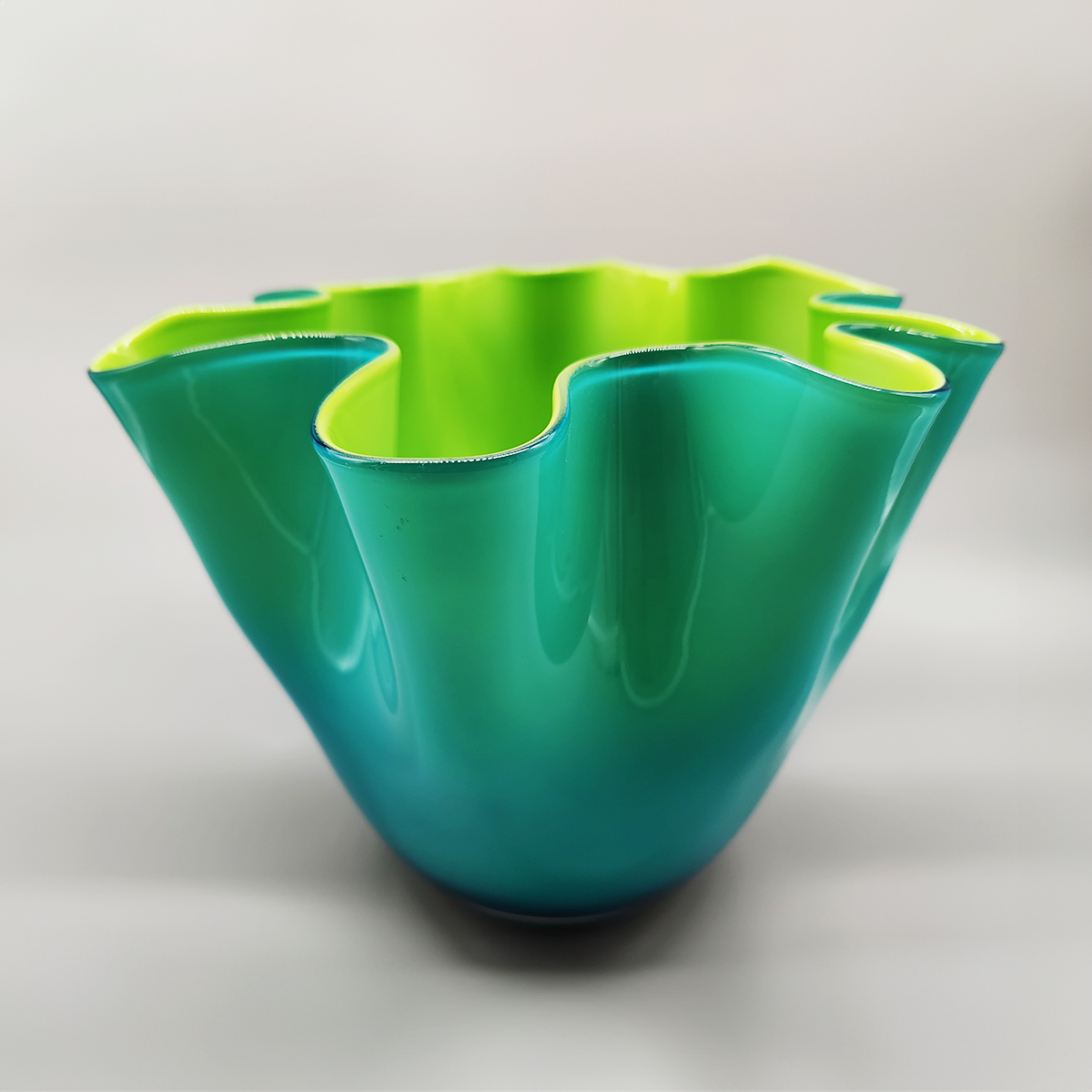 jacketed Fazzoletto Vase in Murano Glass - 1960s