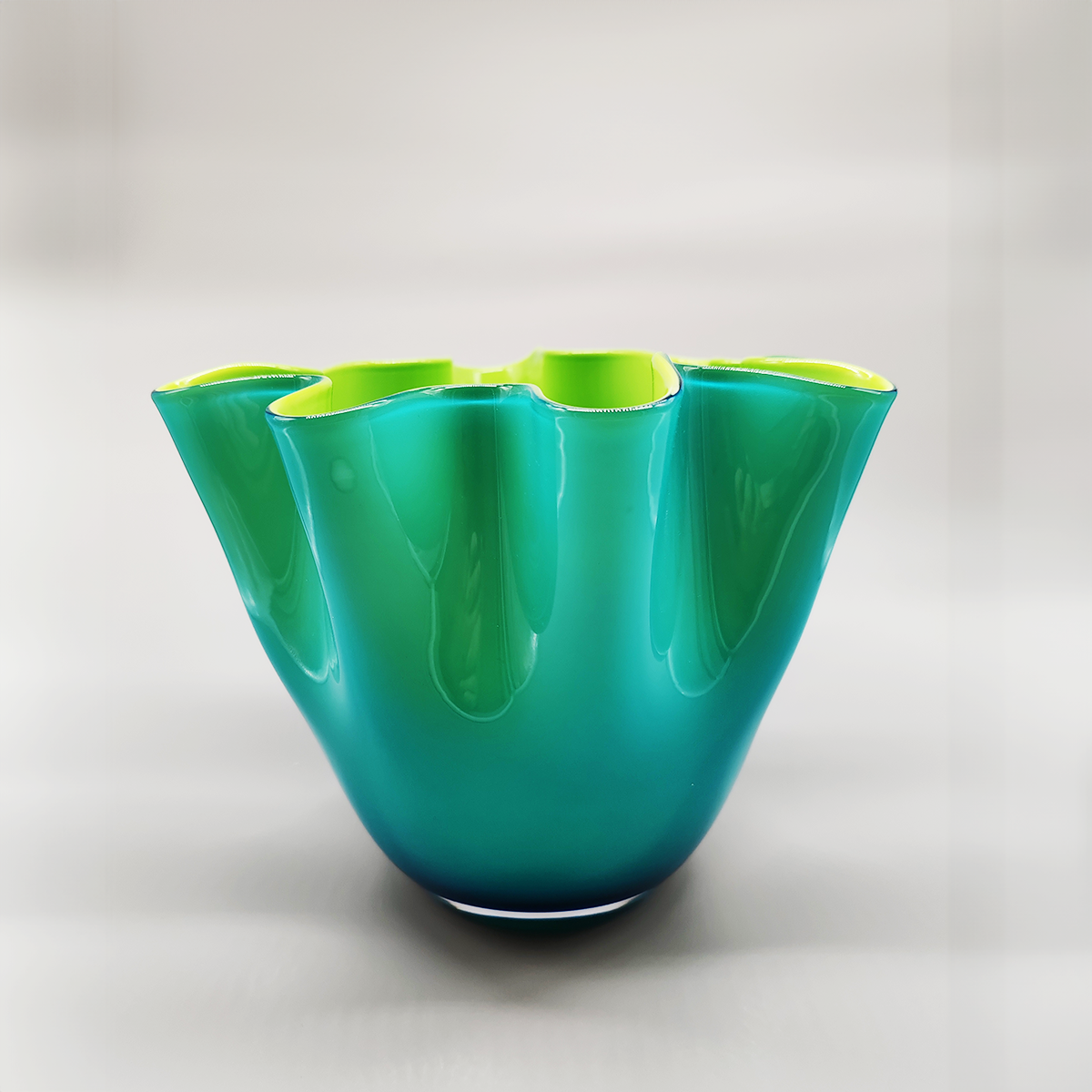 jacketed Fazzoletto Vase in Murano Glass - 1960s