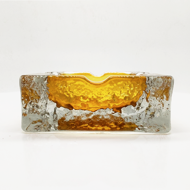 1970s Stunning Square Ashtray or Catch-all in Handcrafted Murano Glass by Antonio Imperatore. Made in Italy.